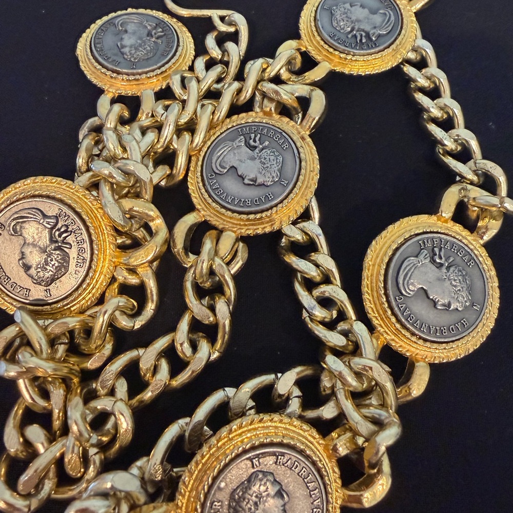 Omega Gold and Silver Coin Chain Belt